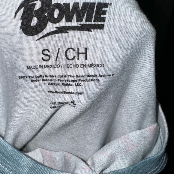 David Bowie: Aladdin Sane Tie Dye Crop Top: Women’s Small:Band Merch - Picture 2 of 3